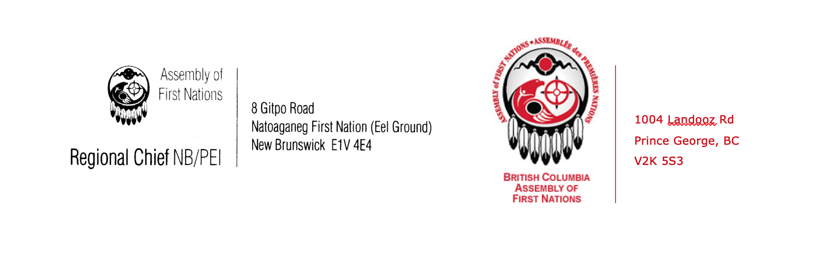 NB/PEI AFN BCAFN logos
